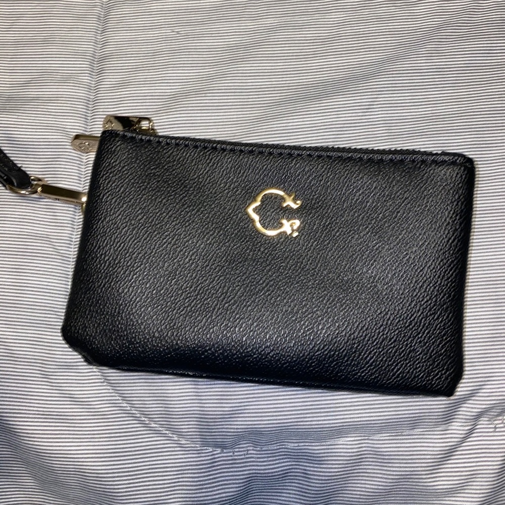 Black Wristlet with two zipper pockets